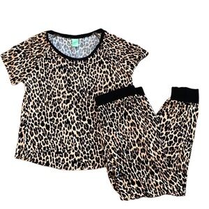 HoneyDew Animal Print Brown Black Two Piece Pajamas Size M